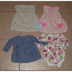 Infant Girls 3-6 Months Dresses & Shirts 4 Pc Lot ARIZONA CHILD OF MINE